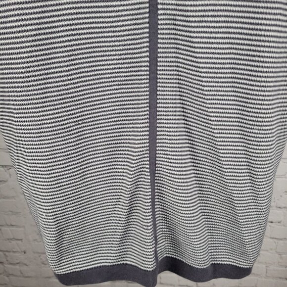 Rag & Bone Grey White Harvey Striped Cotton-Blend Johnny Polo Shirt Large L - Picture 13 of 16